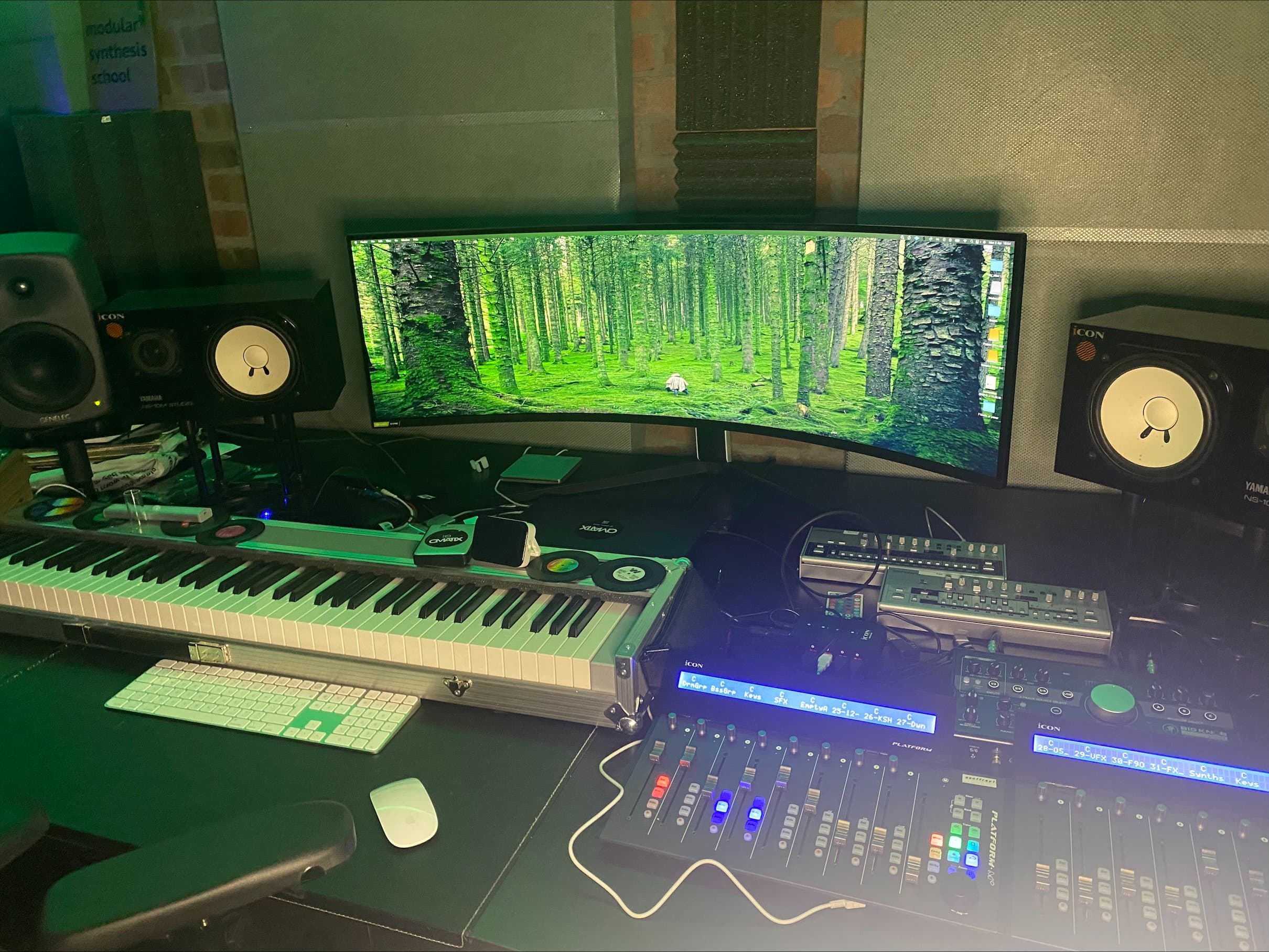 The main recording desk at Brother Beats Studios